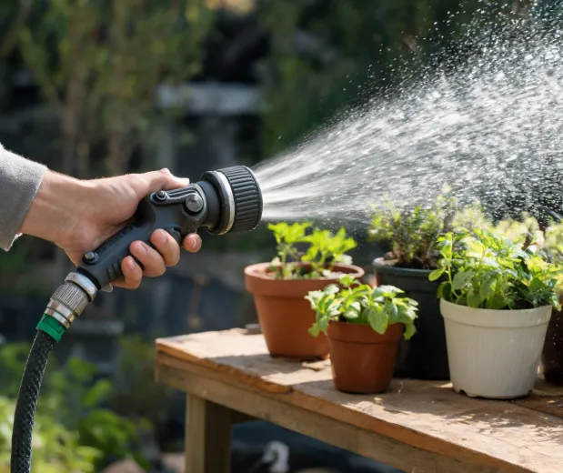 Hose nozzle grip and spray pattern review